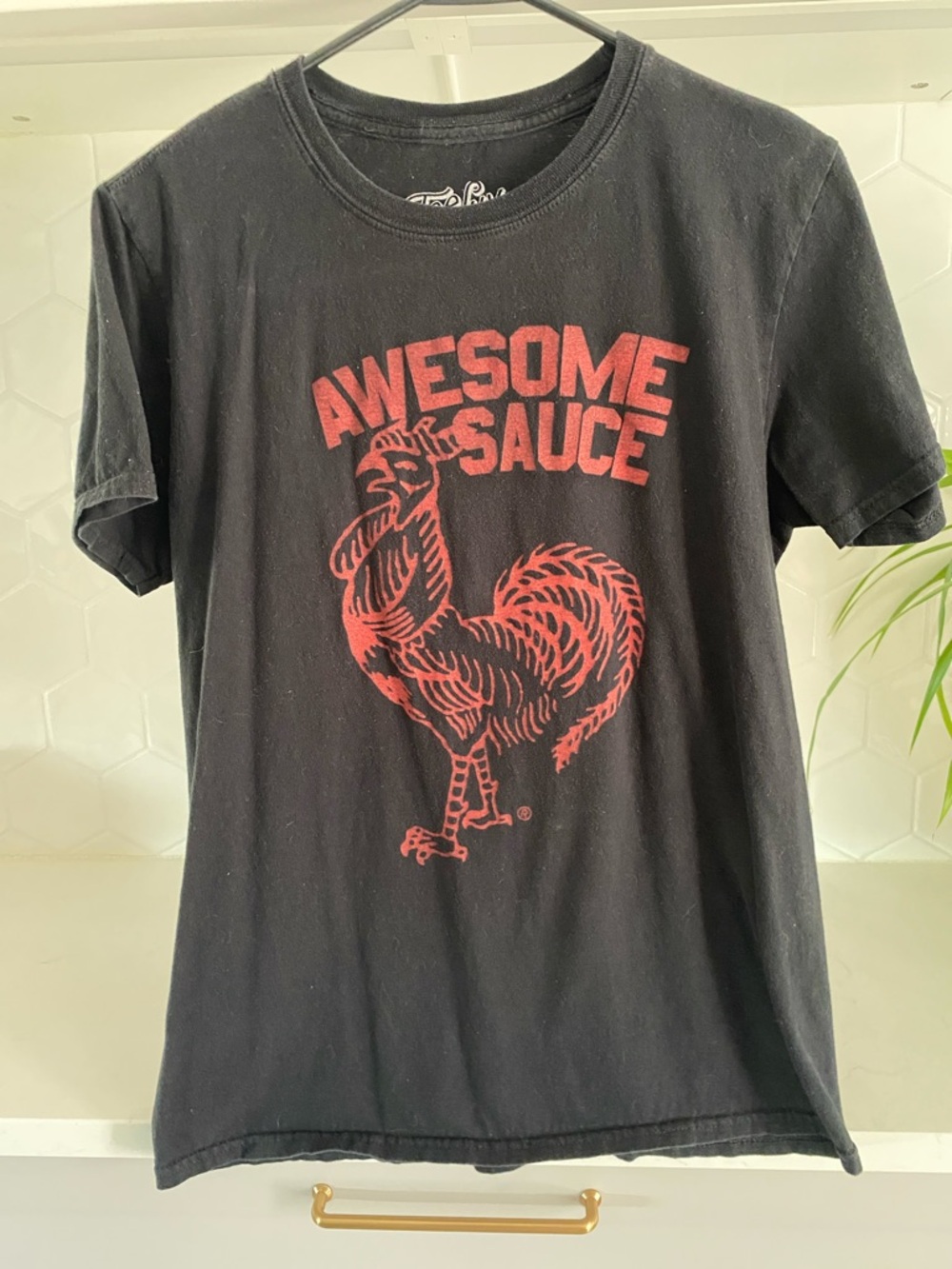 Awesome Sauce Graphic Tee - Black with Red Rooster Print